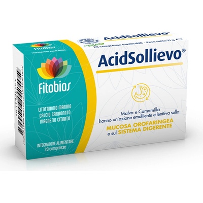 Fitobios Acid Sollievo - Бързо облекчение при киселини и подуване, 20 дъвчащи таблетки (430529 FITO)