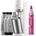 SodaStream water soda maker duo with CO2 cylinder, 2x glass bottles and 2x 1L dishwasher-safe plastic bottles, white, height: 44 cm - 1016814491