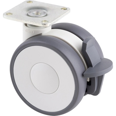 Tente koliesko Linea 65mm s brzdou 70 kg svetlo sivá