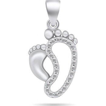 Brilio Silver strieborný prívesok so zirkónmi Odtlačky PT61W