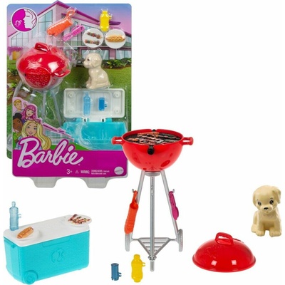 Mattel GRG75 Barbie mini herný set s maznáčikom Piknik s grilom so psíkom