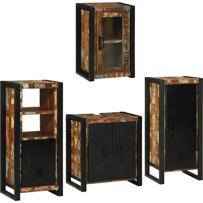 vidaXL Комплект мебели за баня 4 pcs Солидна рециклирана дървесина (3305703)