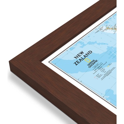 National Geographic Nový Zéland - nástěnná mapa Classic 60 x 77 cm Varianta: mapa v dřevěném rámu, Provedení: Pegi višeň