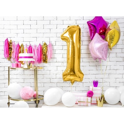 Party Deco FB1M-1-019 Fóliový balón Číslo zlatý 86cm 1