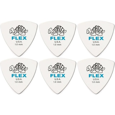Dunlop 456R 1.0 Tortex Flex Triangle 6 Перце за китара (456R100-6PACK-SET)
