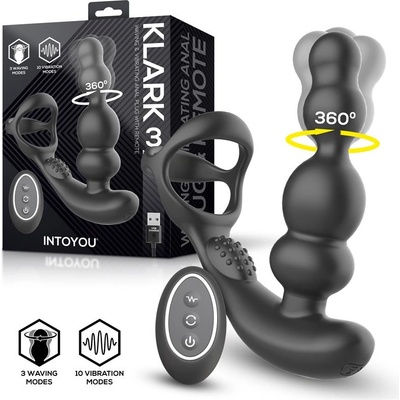 INTOYOU Klark Waving & Vibrating Plug with Remote Black