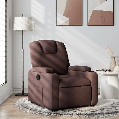 vidaXL 372370 Polohovací tmavě hnědé textil