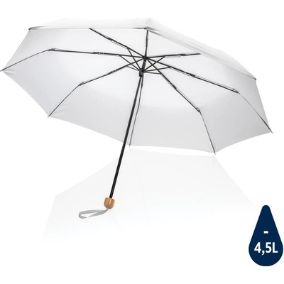 Impact 190T pongee RPET Aware 20 5 deštník bambusový bílý