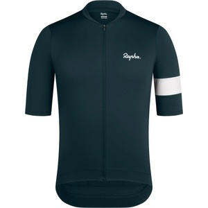 Rapha Мъжка фланелка с къс ръкав за колоездене Rapha Core Jersey Cycling jersey - Forest Green / White (056-3756-0914)
