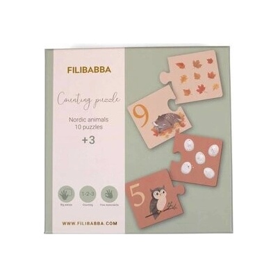 Filibabba detské puzzle s číslami severské zvieratká