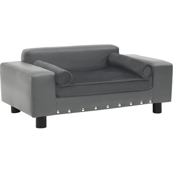 vidaXL Dog sofa 81x43x31 cm grey pleather 170953