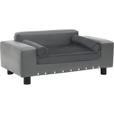 vidaXL Dog sofa 81x43x31 cm grey pleather 170953