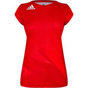 adidas Women's Short-Sleeve Performance Gym Top - Red