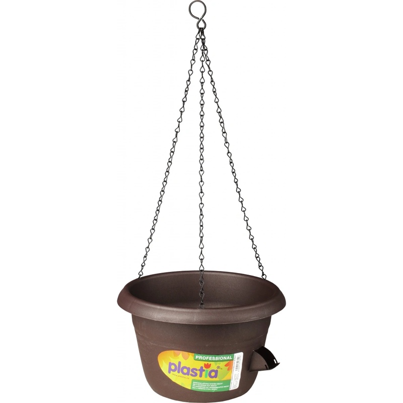 Plastia Samozavlažovací závěsný květináč 25 cm hnědá