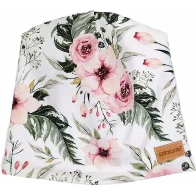 dětská čepice s kytkami