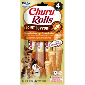 Inaba Foods Dog Churu Rolls Joint - Лакомство за кучета, руло с крем от пиле, 4 пакета х 48 грама, Япония EUD738
