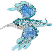 Preciosa Blyštivá brošňa Rybárik Kingfisher Candy 2366 70