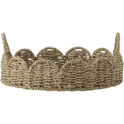 Bloomingville Servírovací podnos Brea Nature Seagrass Ø 35 cm přírodní barva kov proutí