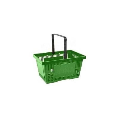 Košík nákupný, s dvomi rúčkami zelený plast