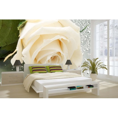 DIMEX ART Самозалепваща се флизелинова фототапета детайл от бяла роза 375 x 250 см