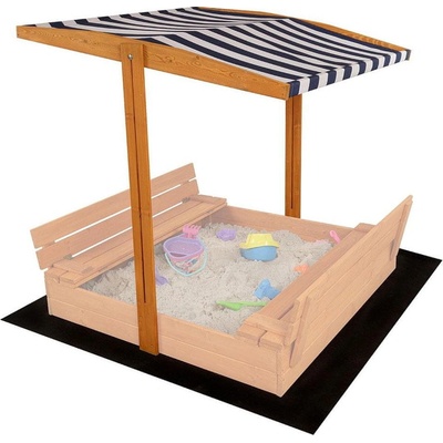 Baby Mix Strieška pre detské drevené pieskovisko 120x120 cm modro-biela