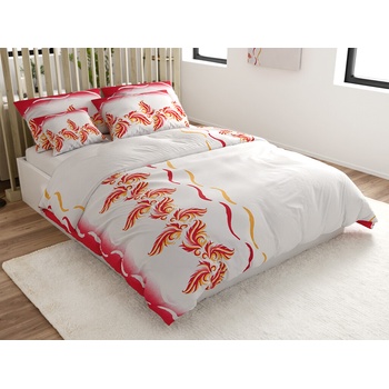 Textilomanie obliečky z mikrosaténu SOFTURE bielo-červené 70x90 140x200