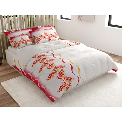 Textilomanie obliečky z mikrosaténu SOFTURE bielo-červené 70x90 140x200