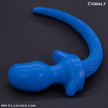 Mr. S Leather Puppy Tail from Oxballs Cobalt, silikónový análny kolík psí chvost 9,8 x 3,2–5,4 cm