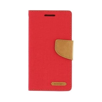 Pouzdro Goospery Mercury Canvas diářové Apple iPhone 5 / 5S / SE Red / Camel – Zbozi.Blesk.cz