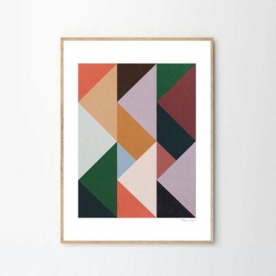 Moikka Plagát Rhythm of Triangles by Berit Mogensen Lopez 50x70 cm
