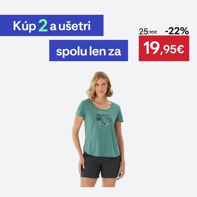 QUECHUA Dámske turistické tričko NH500 tmavozelené