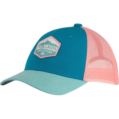 Trollkids Детска шапка с козирка Trollkids Kid's Femund Cap - Harbor Blue / Aqua Haze / Peony Rose - размер 52-56 cm (904-0072-0812)