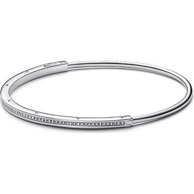 Pandora Pevný strieborný náramok so zirkónmi Signature 592313C01 16 cm