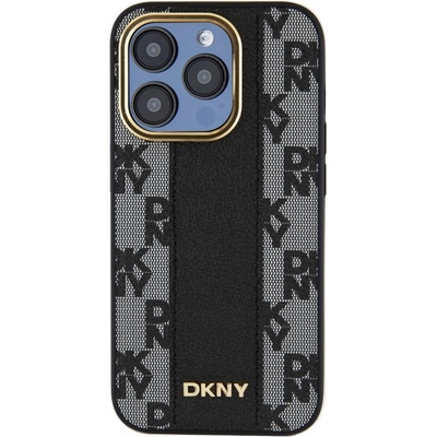 DKNY Калъф DKNY PU Leather Checkered Pattern MagSafe за iPhone 15 Pro, DKHMP15LPCPVSLK, Черен (DKHMP15LPCPVSLK)