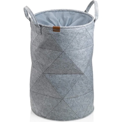 kela Светло сив кръгъл кош за пране с връзки KELA от серия Fay