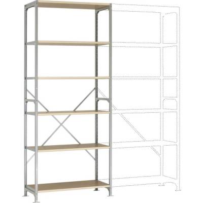 Manuflex RM3167 Zásuvná polica MEGAFLEX v základnej verzii so 6 policami 97 x 2.5 x 50 cm, ocel, drevená po