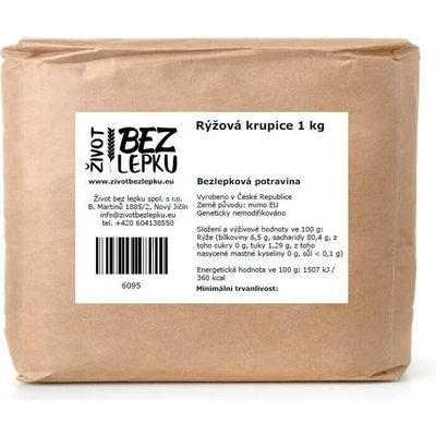 Život bez lepku Ryžová krupica hrubá 1 kg