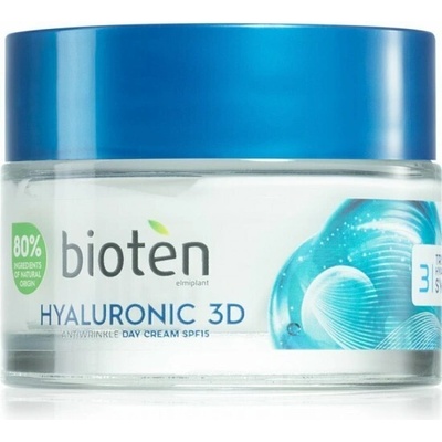 Bioten Cosmetics Дневен крем за лице против бръчки с хиалуронова киселина SPF15, Bioten 3D ? nti-aging & Moisturizing Day Cream Suitable for All Skin Types with Hyaluronic Acid 15SPF 50ml