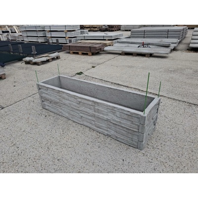 Barigadi Vyvýšený záhon betonový 200x50 x 50 cm, štípaný kámen, přírodní šedá