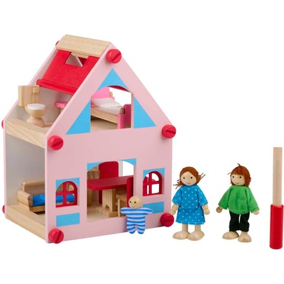 Marionette Дървена къща за кукли Marionette - двуетажна, 15 части (NEW024542)