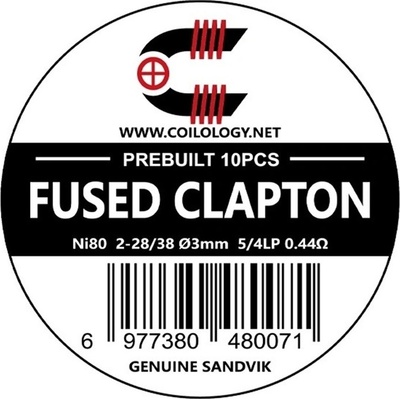 Coilology Fused Clapton SANDVIK Ni80 2-28/38 3mm 5/4LP 0.44ohm 10pcs