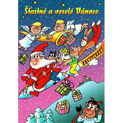 Pohlednice Vánoční Čtyřlístek