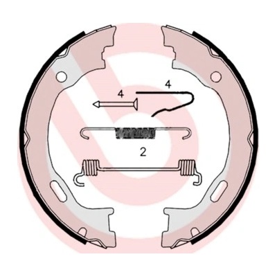 BREMBO Sada brzd. čeľustí parkov. brzdy S50515