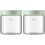 Buydeem Glass storage box 700ml x2, model CS1014, color Cozy Greenish (CS1014-CG)