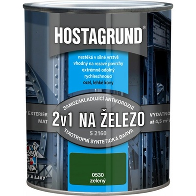 Barvy a laky Hostivař 2v1 S2160 0,6l zelený 0530