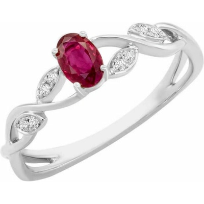 Eppi zlatý prsten s rubínem a diamanty Ada R33891