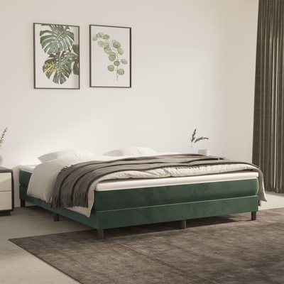 Petrashop 3144342 boxspring postel s matrací tmavě zelená samet