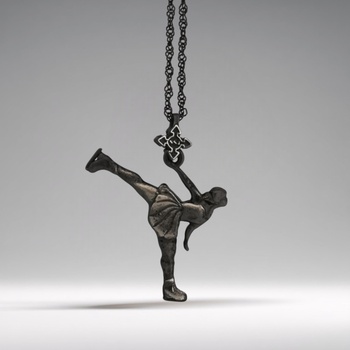 Image 1 of Сребърен дамски медальон 925 фигурно пързаляне | Фигуристка - винтидж