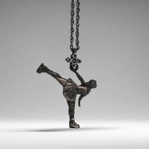 Сребърен дамски медальон 925 фигурно пързаляне | Фигуристка - винтидж
