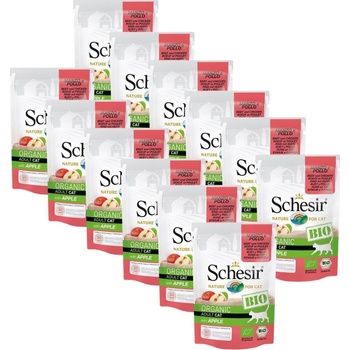 Schesir Cat bio hovädzie a kuracie s jablkom 12 x 85 g